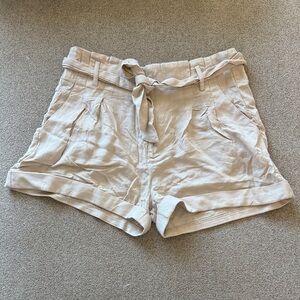 Sparkle & Fade Beige Tie-Waist Cargo Shorts